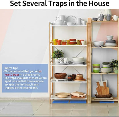 LULUCATCH Super Glue Traps 48 Pack for Mice & Snakes, Larger, Heavier Sticky Traps with Non-Toxic Glue. Sticky Mouse Traps Indoor, Easy to Set, Pet Safe Pest Control