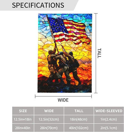 4th of July Garden Flag Independence Day Decorations Vertical Double Sided Outdoor Yard Flags 12.5x18 Inch Burlap Banners for House Lawn