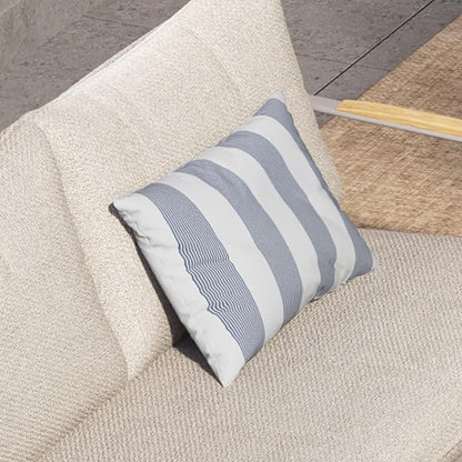 2 Pack Outdoor Throw Pillows 21x15 Inch Water-Resistant Decorative Pillow Cushions with Insert for Patio Garden Porch, Blue Stripe