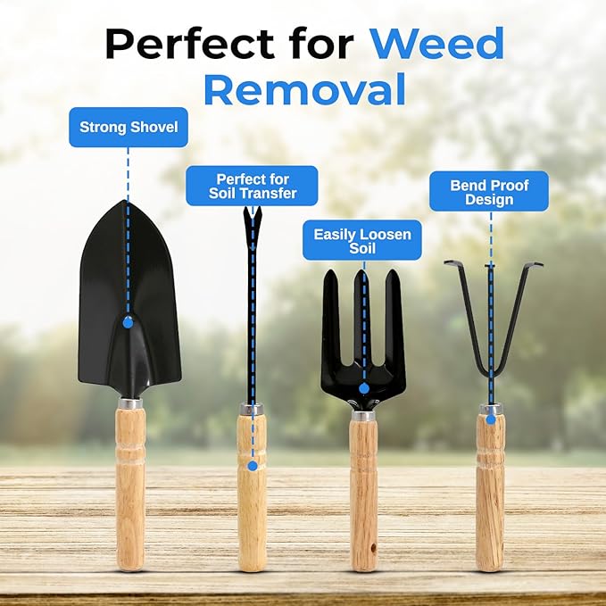 scuddles Gardening Tools for Women Stainless Steel Gardening Tools - Gardening Kit Garden Tools for Women Includes Shovel Trowel Fork Rake Gardening Gloves Perfect Gardening Gifts