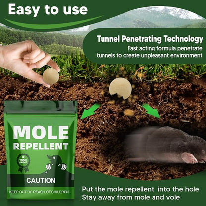 Mole Repellent Outdoor, Gopher Repellents, Vole Repellent for Lawn, Natural Groundhog Repellent, Safe for People & Pets, Mole Repellent for Lawn and Garden, 3 Months Protection -10P