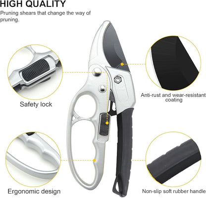 MEPEREZ Ultra Sharp Garden Clippers,Hand Clippers for yard work, Sharp Garden snips and pruners, Work 3 times easier, Premium Gardening shears & scissors