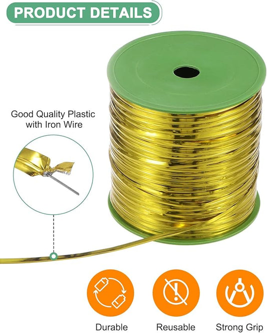 Metal Twist Ties, 500 Yards Metallic Twists Tie Bread Twisty-Ties for Party Decoration/Garden Plant/Gift Wrapping Bag/Cake/Pops Candy/Bakery Bags [Gold]