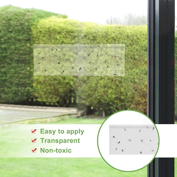 35XL Pack Window Fly Trap, Fruit Fly Traps for Indoors, Fly Trap Indoor Clear, Fly Paper Sticky Strips