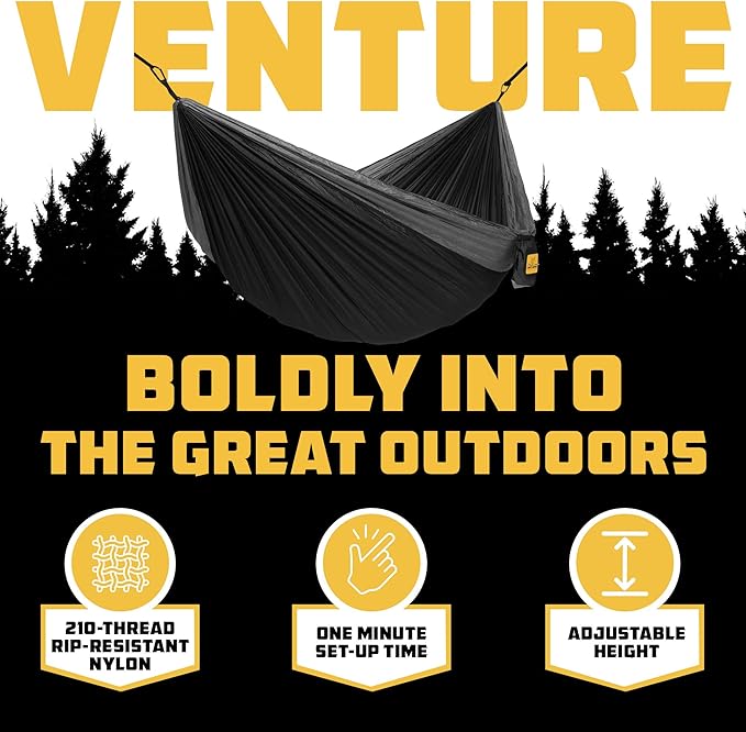 Wise Owl Outfitters Camping Hammock – 500lbs Portable Hammock with Tree Straps - Travel, Backpacking, Hiking, Outdoors Camping Gear - Single or Double