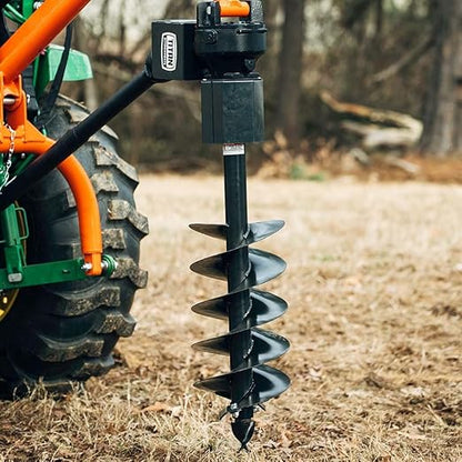Titan Attachments 9" Auger Bit for 3 Point Post Hole Digger, 24" Drilling Depth with Fishtail Point, HD Steel, Digging Bit Only