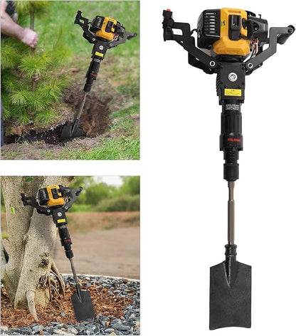 Portable Excavator Shovel 52cc 2 Stroke Planting Shovel Garden Tree Digger Machine Handheld Digger Digging Machine, Post Hole Digger Ditch Digger for Garden Farm and Home