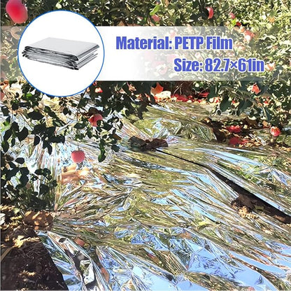 High Silver Reflective Mylar Film, Plant Reflective Film Mylar Sheet Greenhouse Covering Foil Sheets Increase Plant Growth for Outdoor Indoor Grow Room Farming Camping Reduce Uneven Heat
