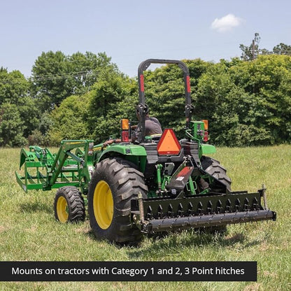 Titan Attachments 72in Soil Yard Pulverizer, Spiked Drum, Category 1 and 2, 3 Point, Quick Hitch Compatible