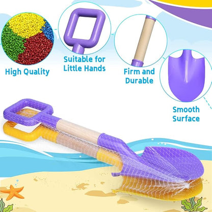 Dilabnba 16Inch Kids Beach Spades Sand Shovels, Jumbo Sturdy Wood Handle ABS Plastic Shovels Scoops Tools for Digging Beach Sandbox Snow, Sandbox Garden Toys Set for Toddlers Kids 3-10(2PCS)