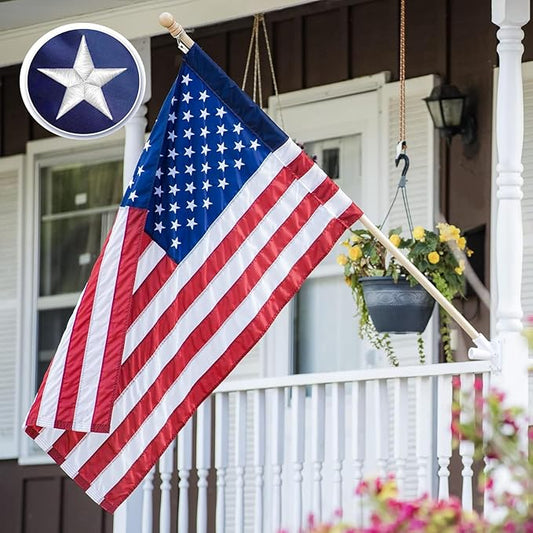 American Flag 2x3 Outdoor Sleeve, Sleeves for Flags, New 420D Polyester, Heavy Duty Durable Tear-Proof, Embroidered Stars, Sewn Stripes, UV Protection, Sleeved American Flag (Pole NOT Included)
