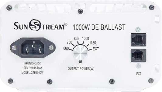 SunStream 1000 Watt HPS Light Dimmable Electronic Grow Light Ballast Controller Port for Indoor Plant