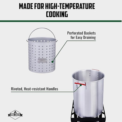 Hike Crew Outdoor Turkey Fryer Kit - Complete Kit for Steaming, Boiling & Frying with 30Qt Boiler Pot, Fry Basket, 12” Thermometer, Injector, Lifter, Turkey Stand, Gloves, Storage Cover & More