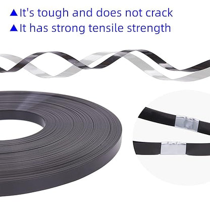 Heavy Duty Packaging 3pcs 5/8"(16mm) x 0.35" x 330'Black Industrial-Grade Polyester(PET) Strapping Roll,Pallet Strap Coil for Packaging Strapping Tool- 1400 lbs Break Strength（990ft Black)