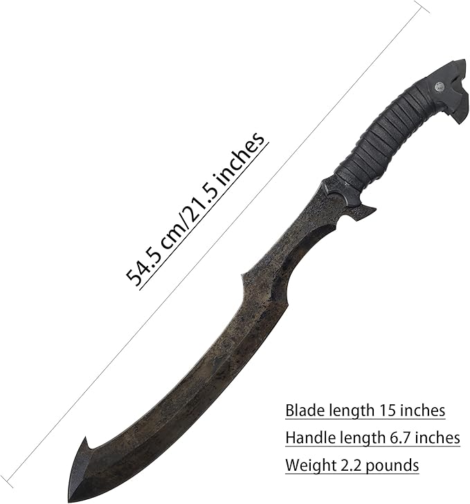 SV Handmade cast Manganese Steel Chopping Blade Sword, Full Tang, Outdoor, Hunting, Camping, Hiking, Survival, with Protective Cover, Multiple Styles to Choose from