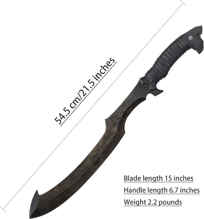 SV Handmade cast Manganese Steel Chopping Blade Sword, Full Tang, Outdoor, Hunting, Camping, Hiking, Survival, with Protective Cover, Multiple Styles to Choose from