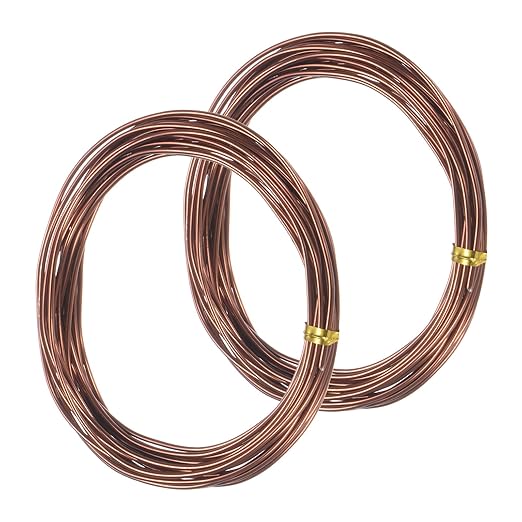 2-Rolls 1.5mm Bonsai Training Wire, 32.8 Feet Total Anodized Aluminum Bonsai Wires for Bonsai Tree Shaping/Branches Fixing/Trunk Holding/DIY Crafting [16.4ft Each, Bronze]