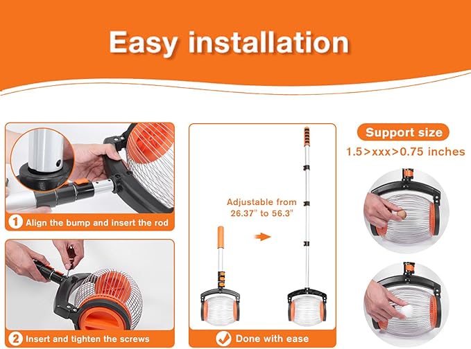 Acorn Picker Upper Roller, Telescopic 26.3 to 56.3in Nut Gatherer Rolling, Yard Picker Nut Collector Tool for Walnuts Chestnut Sweet Gum Balls Tennis Ball