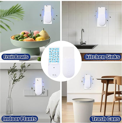 Flying Insect Trap, Fruit Fly Traps for Indoors,Plug-in Bug Trap Bug Light Trap Indoor for Mosquito, Fruit Flies, Moths, Gnats, Flies (1 Devices + 5 Refills)