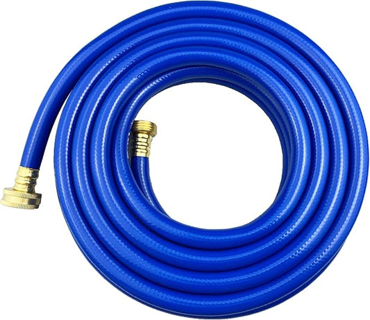 PVC Garden Hose 1/2 Inch Green Heavy Duty Water Hose with Solid Brass Fittings,No Leaking, Flexible,for outdoors,Lawns,Patio (25 FT, Blue, Brass Fittings)