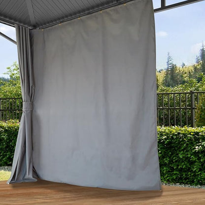 TOOLPORT Hardtop Gazebo 13x13 ft with Steel Roof - 4 Side Panels in Gray - Approx. 3.54x3.54 in Aluminium Poles