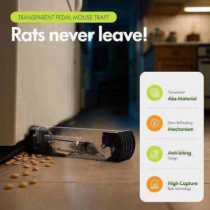 Humane Mouse Traps, 12.2 inches Enlarged No Kill Rat Live Traps 2 Pack for Chipmunks, Reusable Catch and Release Mice, Pet and Children Friendly Mouse Trap That Work