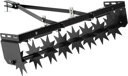32" Tow Behind Spike Aerator Tool W/ 8 Spikes, Hitch Pin Attach to Lawn Tractor, Most ZTRs, ATVs Soil Mower Hitch, Lawn Soil Penetrator for Gardens, Lawns, Farms