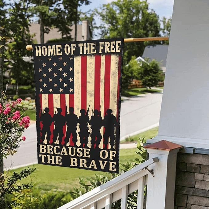 Veterans Day Garden Flag 4th of July Decorations Vertical Double Sided Outdoor Yard Flags 12.5x18 Inch Burlap Banners for House Lawn
