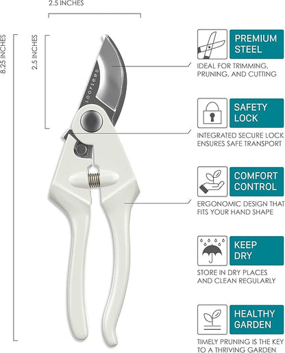 Bypass Pruning Shears Heavy Duty Hand Pruner Garden Trimming Scissors Plant Clippers Tree Trimmers Branch Cutters Modern Garden Tools