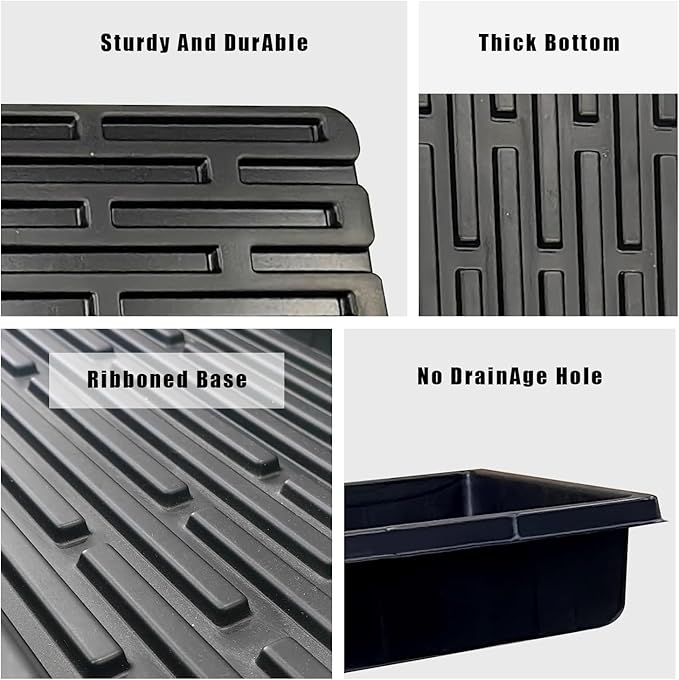 10 Pack 1020 Seedling Starter Trays with 10 Pack 32 Cell Plug Inserts Extra Deep 4.33" - Heavy Duty Plastic Nursery Trays for Seed Germination & Plant Propagation (10 Sets)