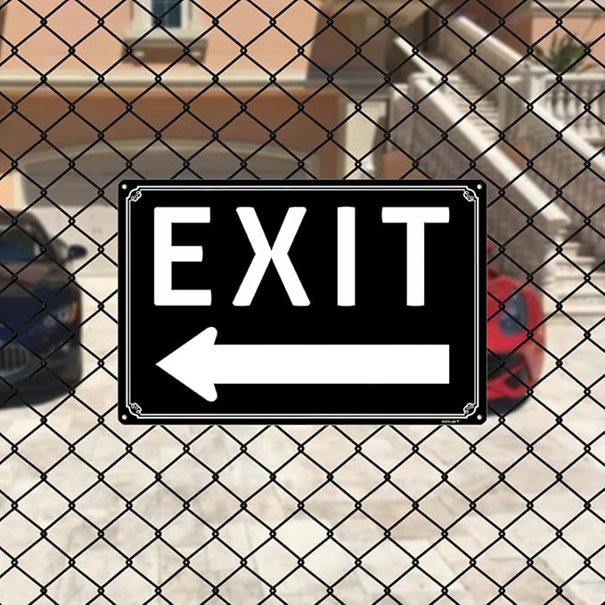 12x16"Exit Sign with Right Arrow - High-Intensity Aluminum Parking Lot Sign, Weatherproof & Fade-Resistant, Ideal for Outdoor & Indoor Use - Curbside Sign(horizontal version)