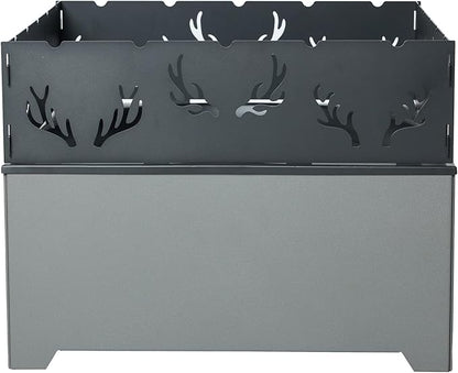 21.5 Inch Outdoor Wood Burning Fire Pit, Bonfire Grill for Patio and Backyard, Outdoor Portable Fireplace with Flame Panel - Flint Gray
