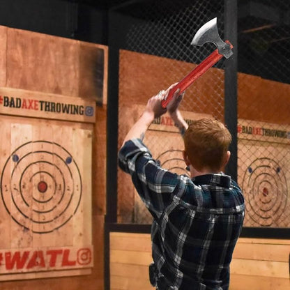 16" Throwing Axe Set with Beech Wood Handle, Professional Throwing Hatchet Set of Two, Viking Style Throwing Tomahawks with Steel Wedge for Adults' Competition and Outdoor Recreation, Red