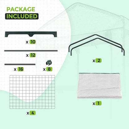 EAGLE PEAK 4-Tier Mini Greenhouse Portable Green House with Shelves & Weather-Resistant PE Cover, Small Greenhouse for Seedlings & Gardening Gifts, 27x19x64 in, Clear/White