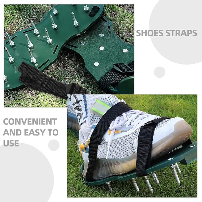 Lawn Aerator Shoes Straps 16Pcs Adjustable Nylon Shoelaces for Garden Grass Aerating Sandals Durable Lawn Care Tool for Patio and Outdoor Use