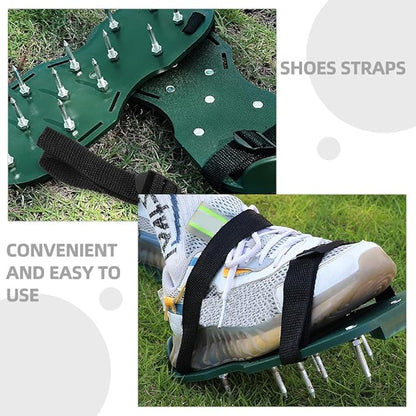 Lawn Aerator Shoes Straps 16Pcs Adjustable Nylon Shoelaces for Garden Grass Aerating Sandals Durable Lawn Care Tool for Patio and Outdoor Use