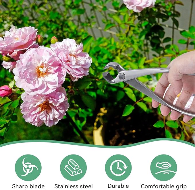 Bonsai Branch Cutter, 7in(180mm) Stainless Steel Concave Knob Cutter Tree Limb Cutter Bonsai Pruning Japanese Gardening Tools for Enthusiasts and Beginners