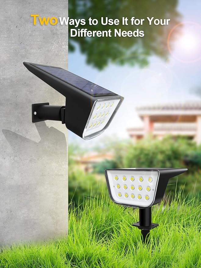 Solar Spot Lights Outdoor, Ultra Bright Solar Garden Lights Warm White, IP68 Waterproof Landscape Spotlights, 800LM 2700K for Yard Garden Wall Driveway, 8 Pack