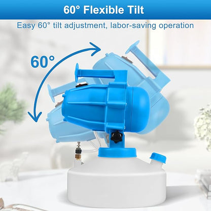 5L (1.3 Gallon) Electric ULV Fogger Sprayer Machine with 3 Nozzles, Portable Cold Fogger with Adjustable Flow Rate, 30ft Spraying Distance for Home, School, Hotel, Church, Garden, Yard