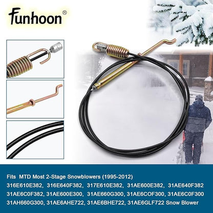 946-0897 Auger Clutch Cable for MTD, Yard Machine, Troy-Bilt, Cub Cadet, Craftsman Snow Blowers Replaces 946-0897A 746-0897 746-0897A