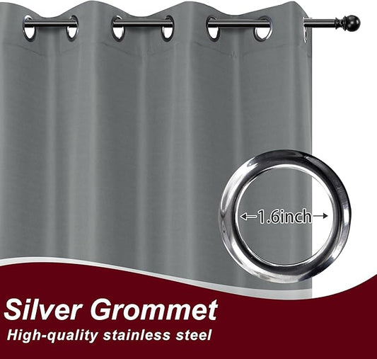 HolidayIdeas Grommet Top Outdoor Curtains for Patio Waterproof 8 Pcs All Weather Balcony Outside Curtain Panels for Apartments, Gazebo, Pergolas, Porch, 54x120 Inch, Grey