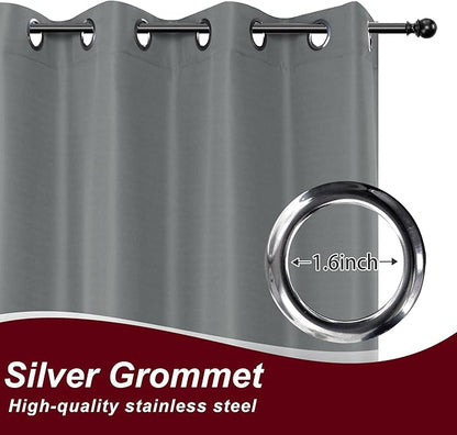 HolidayIdeas Grommet Top Outdoor Curtains for Patio Waterproof 8 Pcs All Weather Balcony Outside Curtain Panels for Apartments, Gazebo, Pergolas, Porch, 54x85 Inch, Grey