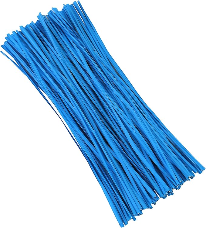 Tangyinrd 300 pcs 5 inch Blue Plastic Twist Ties, Cable Ties, for Bags, Gardening Tools