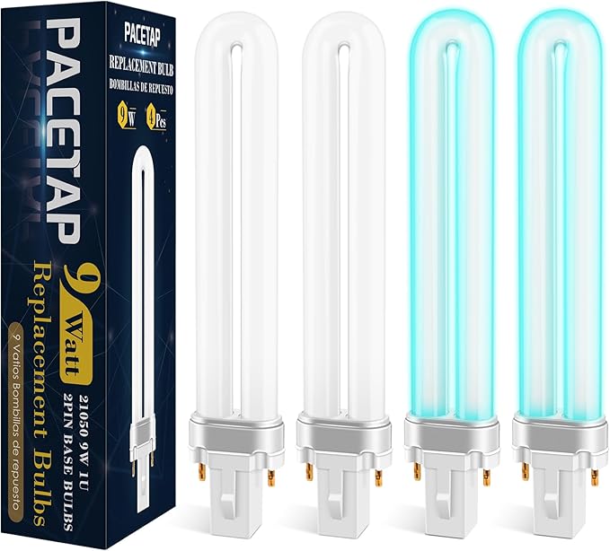 PACETAP 4 Pack 21050 9W U Shape Bulbs Replacement Compatible with DynaTrap Models DT3009, DT3019 and DT3039