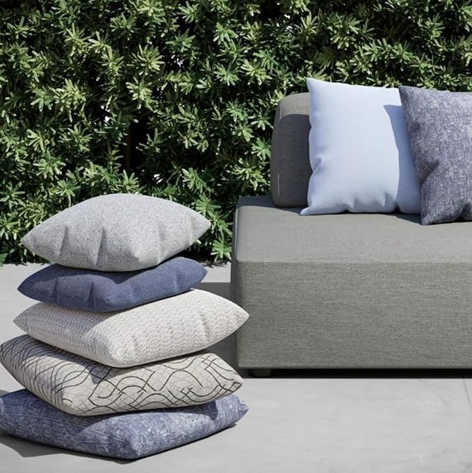 RSH DECOR: Square Throw Pillows Set of 2 | 17” x 17” | All-Weather Spun Fabric | Water and Fade-Resistant | Outdoor Accent Pillows for Patio Furniture | Coral