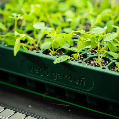 Vego garden 10" x 20" 76 Cells Seed Starter Tray Stackable Seedling Starting Germination Trays for Plants Planting Vegetables Herbs Flowers, 2 Set