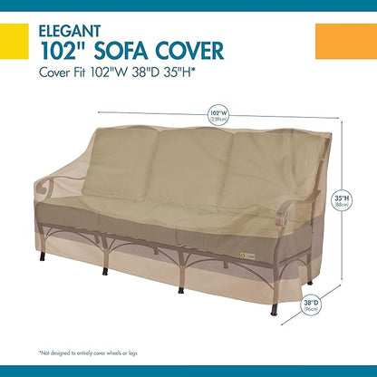 DUCKCOVERS Elegant Water-Resistant 104 Inch Patio Sofa Cover, Patio Furniture Covers