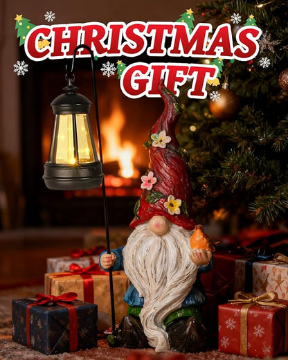 Garden Gnomes Outdoor Statue with Solar Lights,Solar Gnomes Decorations for Yard Outdoor gnome Decorations for Garden, Patio Gnome Gifts for Mom