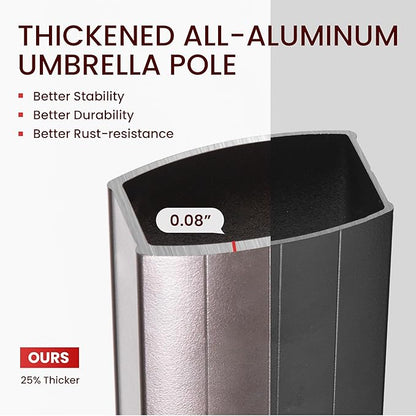 10x10 FT Cantilever Patio Umbrella Double Top Outdoor Square Large Heavy Duty Aluminum Offset Umbrellas with 7 Level Tilt 360-degree Rotation for Pool Garden Deck, Wine Red