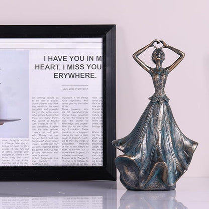 QIANLING 8'' Fairy Statue - Leaf Angel Girls Sculptures Resin Home Decor, Decorations Figurines Gift for Inside or Outside, Bedroom, Office Desktop, Cabinets, Book Shelf or Outdoor Garden Yard